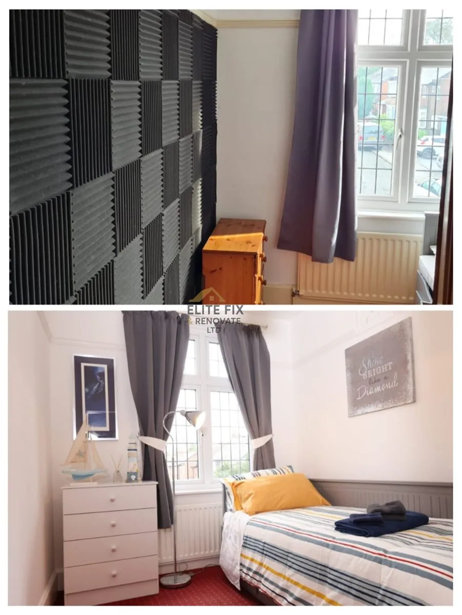 Single bedroom before and after upgrade